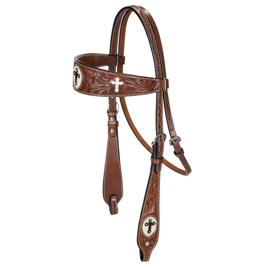 TABELO Browband Headstall Cross Inlay