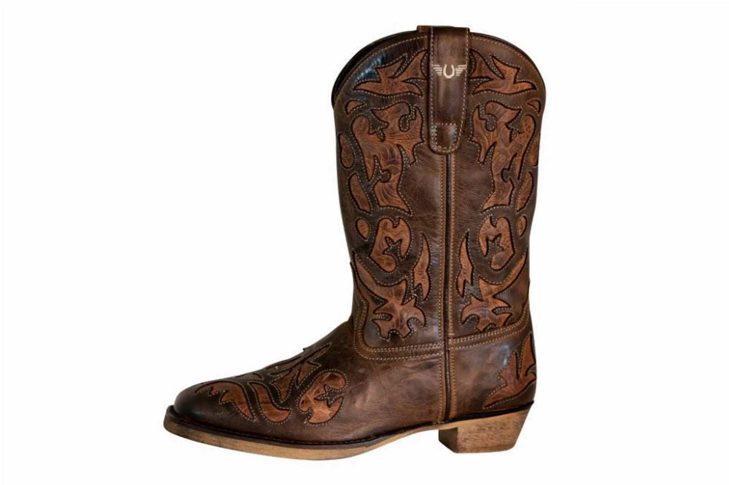 TuffRider Women Jackson Embroidered Leather Square Toe Western Boots