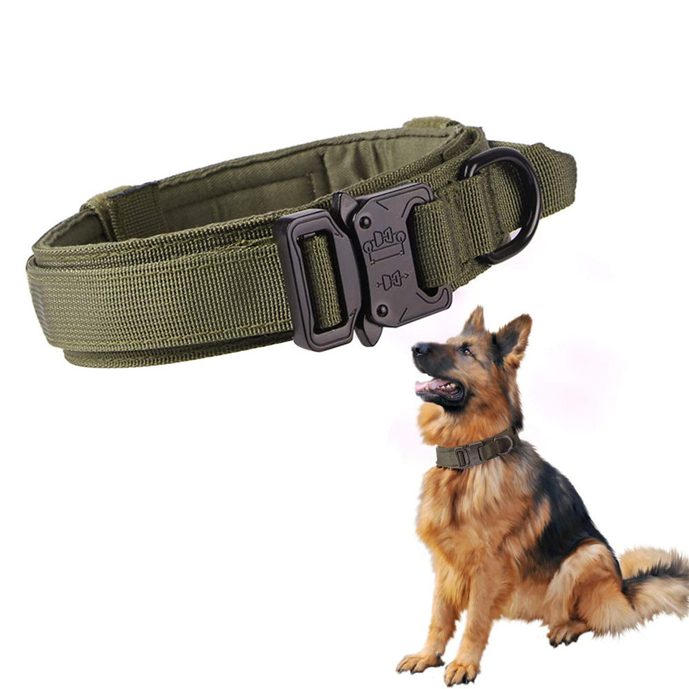 Pet Tactical Dog Collar And Leash Set, Adjustable Military Nylon Dog Collar