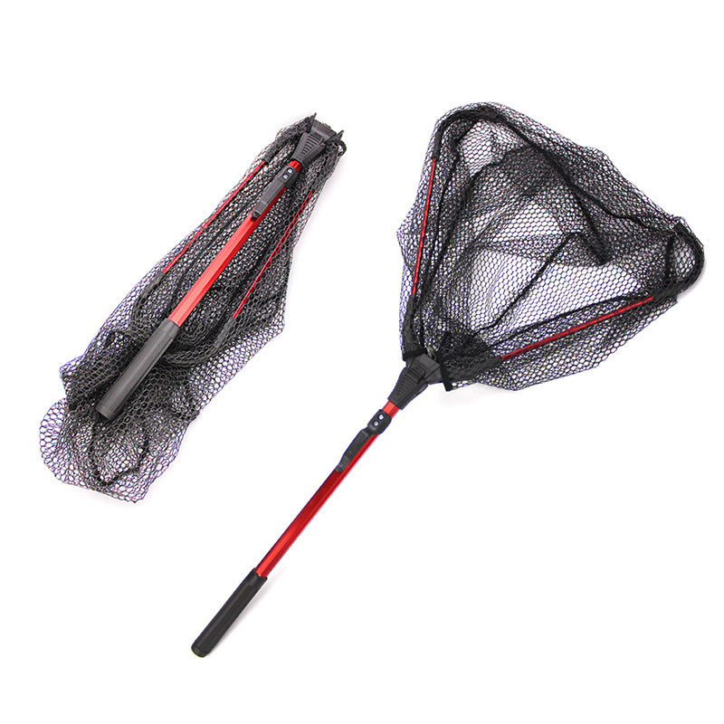 Aluminum Alloy Single Section Triangular Folding Dip Net Fly Fisherman Viscose Metal Thin